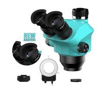 Microscopio, Telescopio estereoscópico trinocular con Zoom Continuo de 7-50X, Ocular WF10X/22 mm, Adecuado for Soldadura PCB teléfonos electrónicos para Estudiantes, Laboratorio Escolar