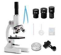 Microscopio, Telescopio for Adultos y niños, Aumento de 64X-2400X, telescopio Compuesto con Diapositivas y luz de Relleno for niños y Estudiantes.