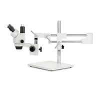 Microscópio trinocular de zoom estéreo de entre 3,5X y 90X, con soporte de doble brazo, marca AmScope (SM-4TZ)