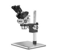 Microscopio trinocular RELIFE/SUNSHINE M9T-B11 Microscopio estéreo con zoom ajustable para reparación con soporte base (plateado)