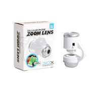 Microscopio universal de 30 aumentos de luz LED, lente macro para teléfonos celulares, cámara, clip de lente para fotografía, microscopio de luz LED