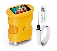 Microscopio USB Digital 4K con luz Ajustable, Aumento de 50X-1000X para reparación electrónica, inspección de Monedas y Sellos Yellow