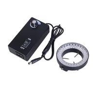 Microscopios de luz con anillos LED, 60 LED, brillo ajustable, adecuado para reparación electrónica, laboratorio, observación, muestra, pieza de microscopio ABS