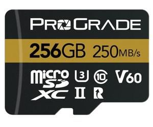 microSD Card V60 (256GB) - testata Come una SD Card Full-Size per l'utilizzo in Reflex digitali, mirrorless, aeree o Action CAM | Fino a 250MB/s in lettura, 130MB/s in scrittura di ProGrade Digital