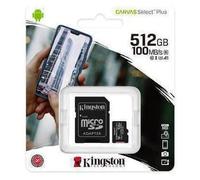 MicroSD Kingston Canvas Select Plus 512GB HC clase 10 ultra con adaptador