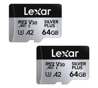 MicroSD Lexar Professional SILVER PLUS 64GB Pack 2x UHS-I V30 205MB/s resistente