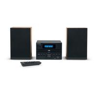 Microsistema Bluetooth - THOMSON - Legno/Nero - Radio FM/CD/MP3/USB, 20W RMS, Sintonizzatore FM RDS, Jack per cuffie, Telecomando, Alimentatore. 230 V