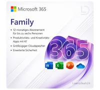 Microsoft 365 Family | Hasta 6 personas | Aplicaciones premium y almacenamiento en la nube | Suscripción de 1 año | PC, Mac, iOS y Android