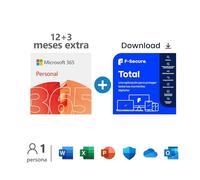Microsoft 365 Personal | 1 persona | Suscripción de 12 meses + F-Secure Total | 1 Años | 5 Dispositivos | PC/Mac/Mobile | Código de activación enviado por email