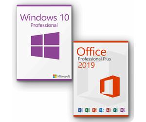 Microsoft Office 2019 Professional Plus + Microsoft Windows 10 Professional Licencia para 3 PC