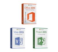 Microsoft Office 2019 Professional Plus + Project 2019 Professional + Visio 2019 Professional Licencia para 3 PC - 1 Dispositivo