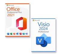 Microsoft Office 2021 Professional Plus + Microsoft Visio 2024 Professional Licencia para 3 PC