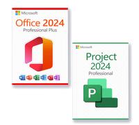 Microsoft Windows 11 Professional + Microsoft Office 2024 Professional Plus + Microsoft Project 2024 Professional + Microsoft Visio 2024 Professional Licencia para 3 PC