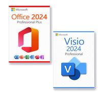 Microsoft Office 2024 Professional Plus + Microsoft Visio 2024 Professional Licencia para 3 PC
