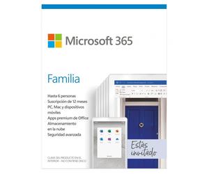 Microsoft Office 365 Family Pack 2020 6 Licencias 1 Año- Software