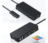 Microsoft Surface Dock, 12 en 1 triple pantalla dual HDMI+VGA Surface Dock, estación de acoplamiento Surface para Surface Pro 11/10/9/8/X/7/6/5/4/3, Surface Book 3/2/1, Surface Laptop go/6/5/4/3/2/1
