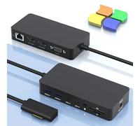 Microsoft Surface Dock con triple pantalla HDMI + VGA, estación de acoplamiento Surface 12 en 1 para Surface Pro 11/10/9/8/X/7/6/5/4/3, Surface Laptop 5/4/3/2/1, Surface Laptop Go 3/2/1