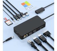 Microsoft Surface Dock, estación de Acoplamiento Surface 12 en 1 con Tres Pantallas,doble HDMI 4K@60Hz+VGA,Surface Docking Station para Surface Pro 11/10/9/8/X/7/6/5/4/3/Laptop,Surface Book,Surface Go