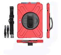 Microsoft Surface Go 3 10.5" 2021 Caso, Tres Capa Resistente Cuerpo Completo Funda Protectora con Soporte/Correa de Mano/a Hombro Correa/Portalápiz para Microsoft Surface Go 3 10.5" 2021 (Rojo)