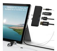 Microsoft Surface Go - Estación de acoplamiento 4 en 1 con HDMI 4K + Hub de puerto USB 3.0 + adaptador de audio de 3.5 mm para Surface Pro y Go