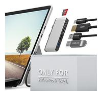 Microsoft Surface Pro 8 - Adaptador USB C con HDMI 4K, USB-C Thunderbolt 4 (pantalla+carga PD + datos), USB 3.0, USB 2.0, ranura para tarjeta TF, estación de acoplamiento dual monitor (HDMI + USB C