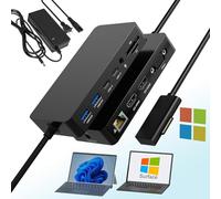 Microsoft Surface Pro - Estación de acoplamiento de triple pantalla HDMI + VGA, base de superficie 12 en 1 con Ethernet SD/TF Audio 4*USB, base para Surface Pro 10/9/8/X/7/6/5/4, Surface Laptop 6/5/4