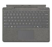 Microsoft Surface Pro Keyboard for Business - Teclado con trackpad, acelerómetro, Surface Slim Pen 2, bandeja de almacenamiento y carga - QWERTY - Inglés - Platino