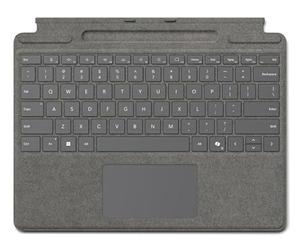 Microsoft Surface Pro Keyboard for Business - Teclado con trackpad, acelerómetro, Surface Slim Pen 2, bandeja de almacenamiento y carga - QWERTY - Inglés - Platino
