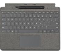 Microsoft Surface Pro Signature Keyboard - Tastatur - Mit Beschleunigungsmesser, Trackpad, Surface Slim Pen 2 AblagE- Und Ladeschale - Platin - Komme