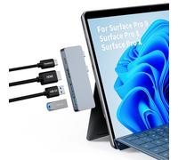 Microsoft Surface Thunderbolt 4, compatible con video 4K HDMI+8K@30Hz + transferencia de datos de 40 Gbps+carga PD de 100 W, Hub USB C de aluminio Microsoft Surface Pro Hub para Surface Pro 9/8/X