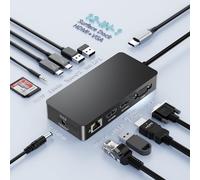 Microsoft Surface Thunderbolt 4 Dock 12en1 Surface Pro Docking Station Triple Pantalla Microsoft Surface Dock con 2 HDMI 4K +VGA para Surface Pro 11/10/9/8/X/7+/7,Laptop 7/6/5/4/3,Studio 2/1,Book 3/2