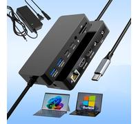 Microsoft Surface Thunderbolt 4 Dock Triple Displays Dual HDMI+VGA con adaptador de corriente, estación de acoplamiento Surface 12 en 1 para Surface Pro 11/10/9/8/X/7+/7, Surface Laptop 7/6/5/4/3