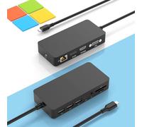 Microsoft USB C Surface Dock Triple Displays, estación de acoplamiento de superficie 11 en 1 con 4K HDMI+DP+VGA para Surface Pro 11/10/9/8/X/7+/7, Laptop 7/6/5/4/3, Laptop Studio 2/1, Go 4/3/2/1