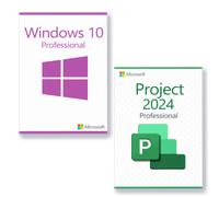 Microsoft Windows 10 Professional + Microsoft Project 2024 Professional Licencia para 3 PC