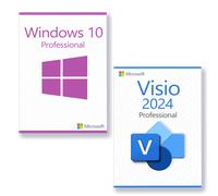 Microsoft Windows 10 Professional + Microsoft Visio 2024 Professional Licencia para 3 PC