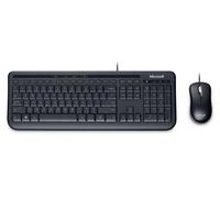 Microsoft Wired Desktop 600 - Kit Teclado y Ratón Óptico USB con Teclas Silenciosas, Resistente a Derrames, Rueda de Desplazamiento y Plug & Play