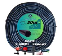 Microtubo de Riego 4mm para Goteo, Tubería para Riego, Fabricada en PVC Flexible y Resistente con 6mm de Diametro Exterior, Disponible en Rollo de 10, 25 y 50 metros, Color Negro (50 metros)