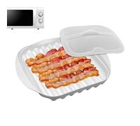 Microwave Bacon Tray, Non-Sticky Cookware, Compact Oven Cooker, Food Grade Kitchen Meal Prep Tool, Pizza Meat Hot Dogs Sausage Accessory, Home Cooking Equipment for Tacos, Breakfast, Dinner