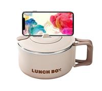 Microwave Bowl - 304 Acero inoxidable, 15x15x8.3cm, 1200ml Capacidad | Cocina de fideos portátil, taza de sopa de alta capacidad, tazón japonés, Easy Clean, Universidad, Inicio, Dorm, Camping