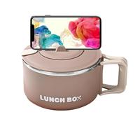 Microwave Bowl - 304 Acero inoxidable, 15x15x8.3cm, 1200ml Capacidad | Cocina de fideos portátil, taza de sopa de alta capacidad, tazón japonés, Easy Clean, Universidad, Inicio, Dorm, Camping