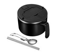 Microwave Bowl - Taza de almacenamiento de alimentos, plato de almuerzo reutilizable | Fideos de 1200 ml con palillos de cuchara integrados y soporte para teléfono, contenedor ligero en soporte