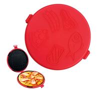 Microwave Cooking Pan - Quick Heat Pizza Tray, Non Stick Grilled Cheese Maker with Foldable Handle, Lightweight Heat Resistant Design, Ideal for Oven Kitchen Home Dorm School Breakfast Baking