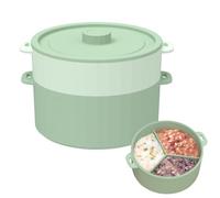 Microwave de vapor vegetal, silicona de doble capa, multifunctional | Cooking Steamer Microwave Veggie Bowl,for Baby Food Maíz Pasta Meal Preparation Home Kitchen Restaurant