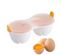 Microwave Egg Steamer, 2-Cavity Dining Cooker, Boiler Kitchen Gadget, 8.66x3.43x4.33 Inches, Fast Egg Poacher, Soft and Hard Boiled Maker, Compact Cooking Tool for Home, Dorm