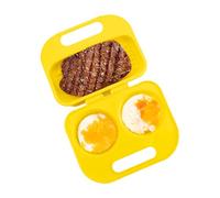 Microwave Omelet Maker, Quick 2 Cavity Silicone Egg Cooking Mold, Non-Stick Egg Poacher for Easy Scrambled and Fried Eggs, Perfect for Steamed Eggs