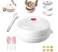 Microwave Oven Steamer, 2025 Upgraded Multifunctional Microwave Vegetable Steamer with a Transparent Lid and Tray,Kitchen Cooking Steamers for Cooking Dumplings, Vegetable (Single,1PCS)