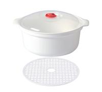 Microwave Oven Steamer - Durable Kitchen Cooking Container, Lid and Anti-Scald Anti-Slip Handle, Noodles Dumplings Bread Vegetable Steamer, Broccoli Spaghetti Home Cooking for Meal Preparation Use