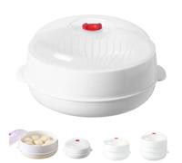 Microwave Oven Steamer, Multifunctional Microwave Oven Steamer Basket Rack, Steamer Basket with Lid for Food Cooking (One floor)