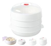 Microwave Oven Steamer, Multifunctional Microwave Oven Steamer Basket Rack, Steamer Basket with Lid for Food Cooking (Three floors)