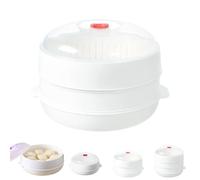 Microwave Oven Steamer, Multifunctional Microwave Oven Steamer Basket Rack, Steamer Basket with Lid for Food Cooking (Two floors)